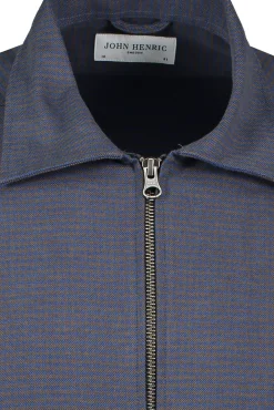 Best JOHN HENRIC Checked Zipper Shirt A01796