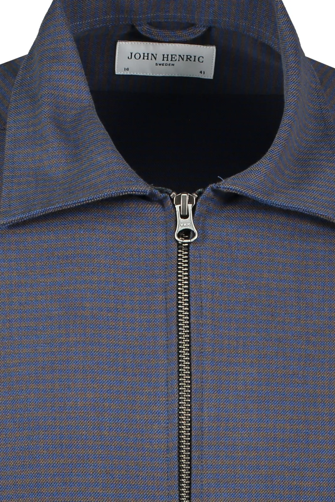 Best JOHN HENRIC Checked Zipper Shirt A01796