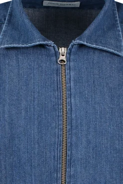 Fashion JOHN HENRIC Denim Zipper Shirt A01571