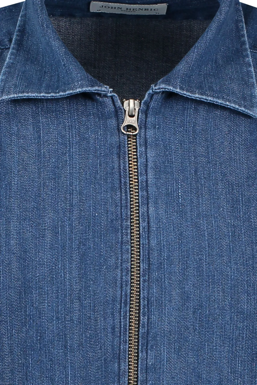 Fashion JOHN HENRIC Denim Zipper Shirt A01571