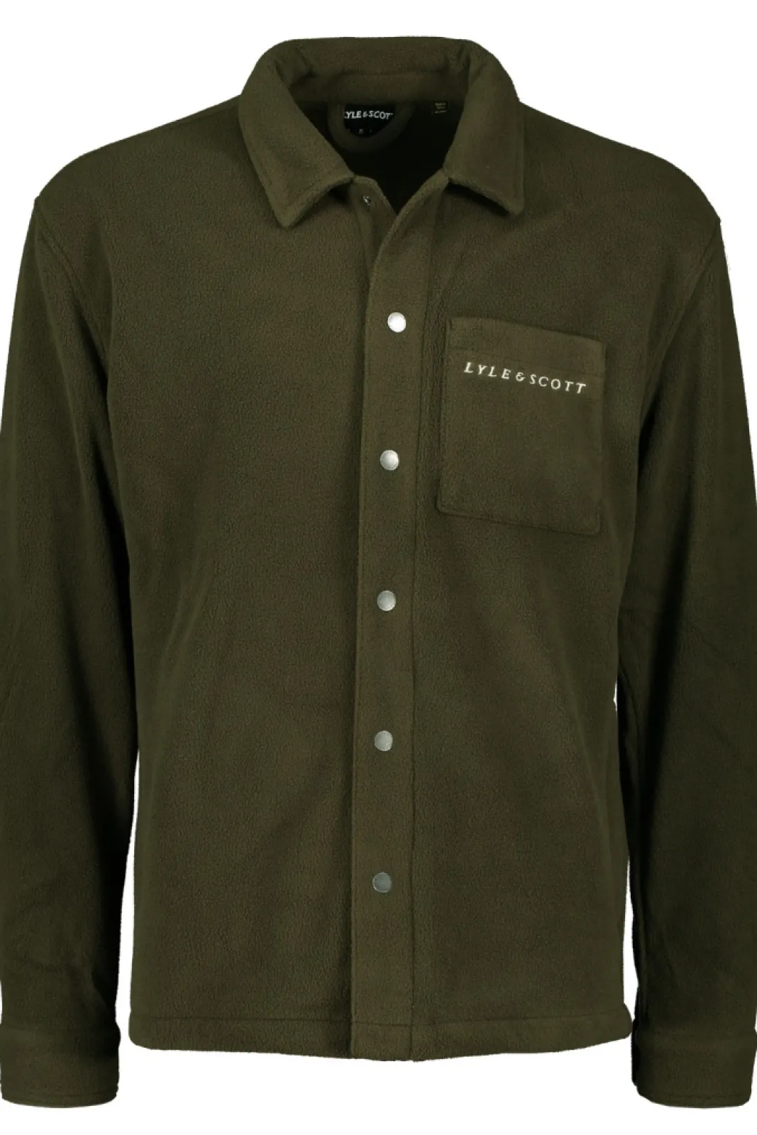 Shop Lyle & Scott Embroidered Fleece Overshirt