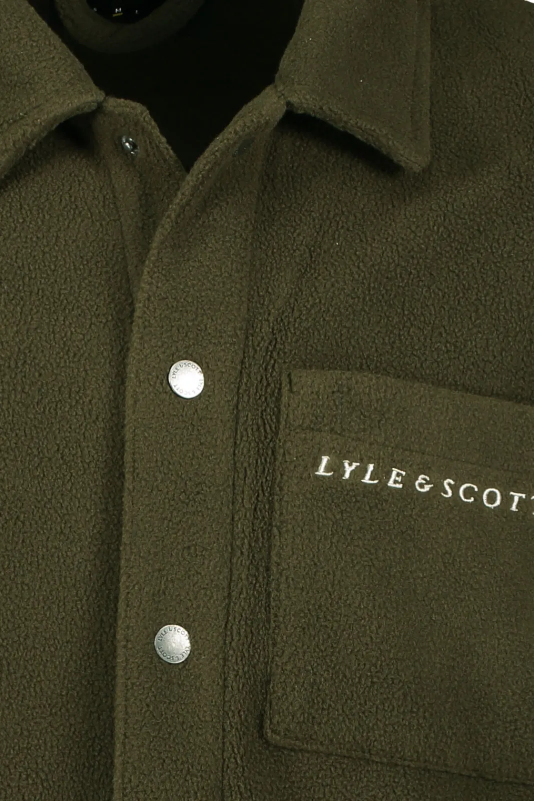 Shop Lyle & Scott Embroidered Fleece Overshirt