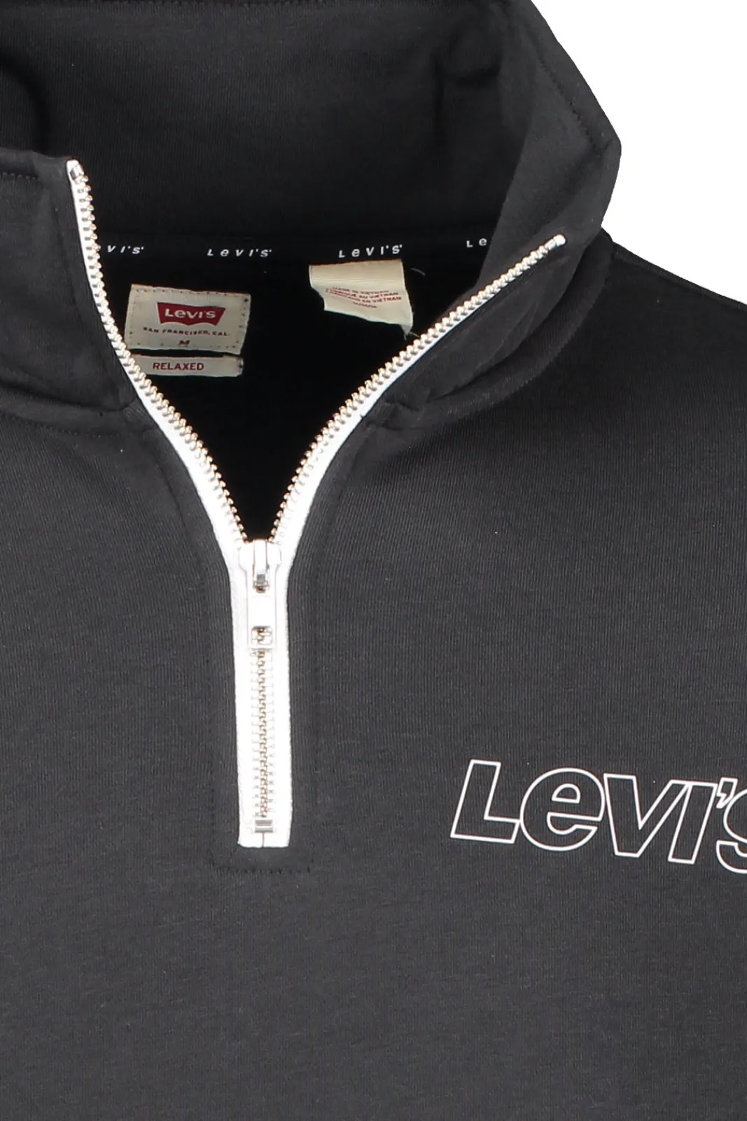 New LEVIS Rlxd Graphic 1/4 Zip Pkt Ys Half Zip Obl
