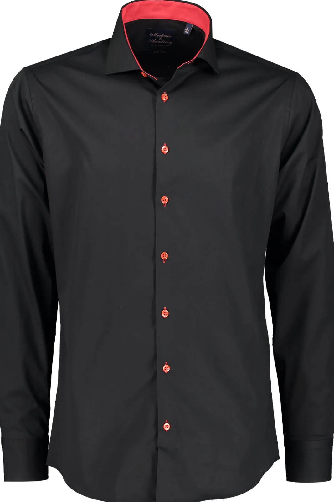 Cheap Mortimer&Armstrong Uni Shirt Black With Red Details Slim Fit
