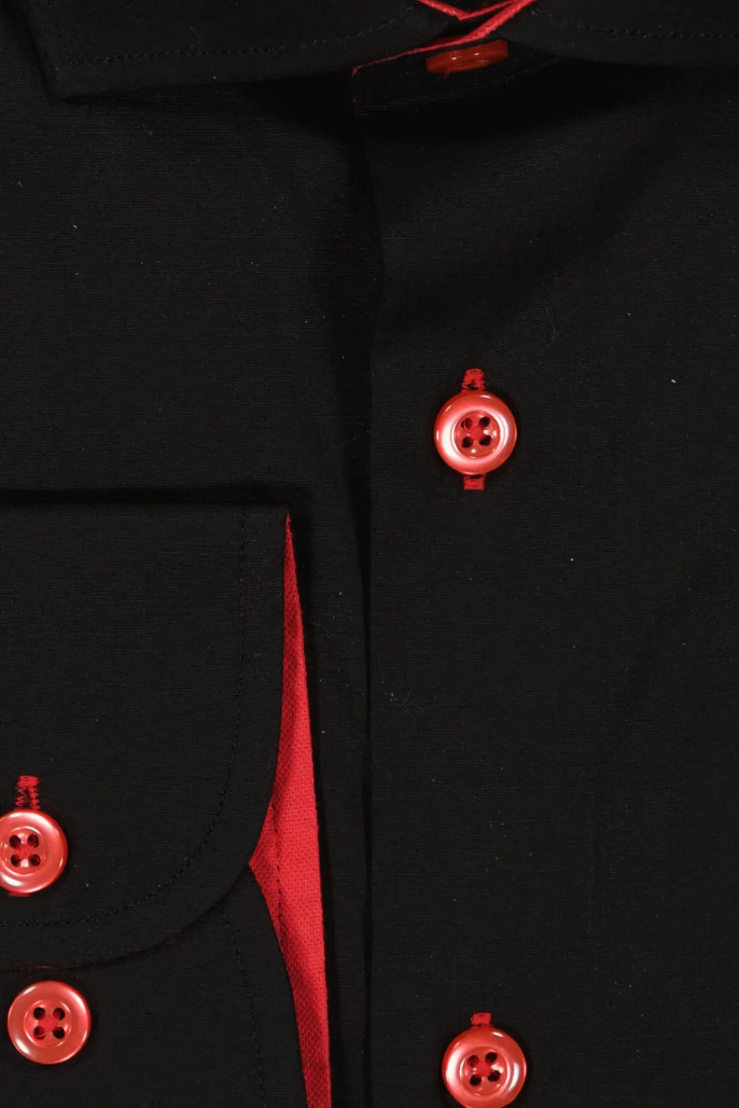 Discount Mortimer&Armstrong Uni Shirt Black With Red Details Modern Fit
