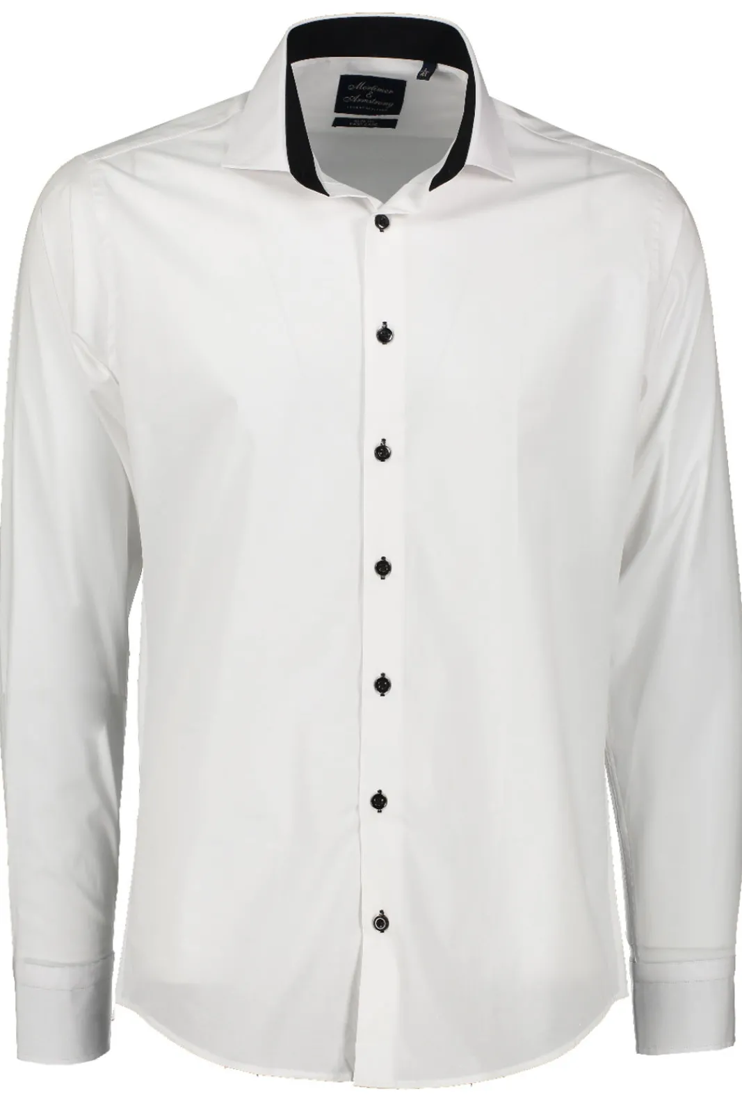 Best Mortimer&Armstrong Uni Shirt White With Black Details Slim Fit