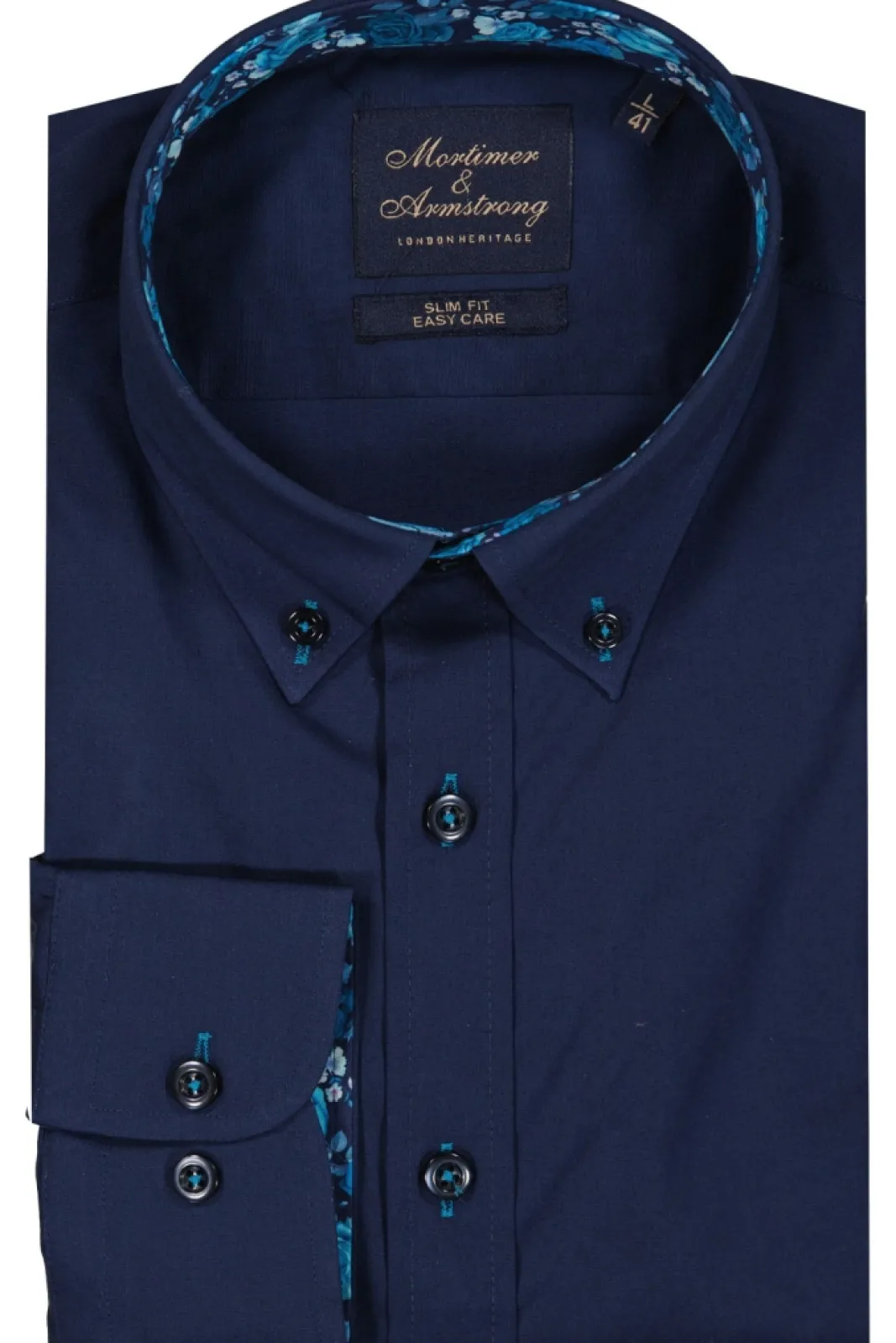 Flash Sale Mortimer&Armstrong Uni Shirt With Big Roses Details Slim Fit
